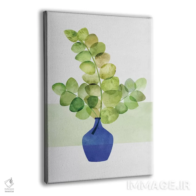 تابلو مینیمال مطالعه اوکالیپتوس اثر مدرن تروپیکال - نمای پرسپکتیو محصول