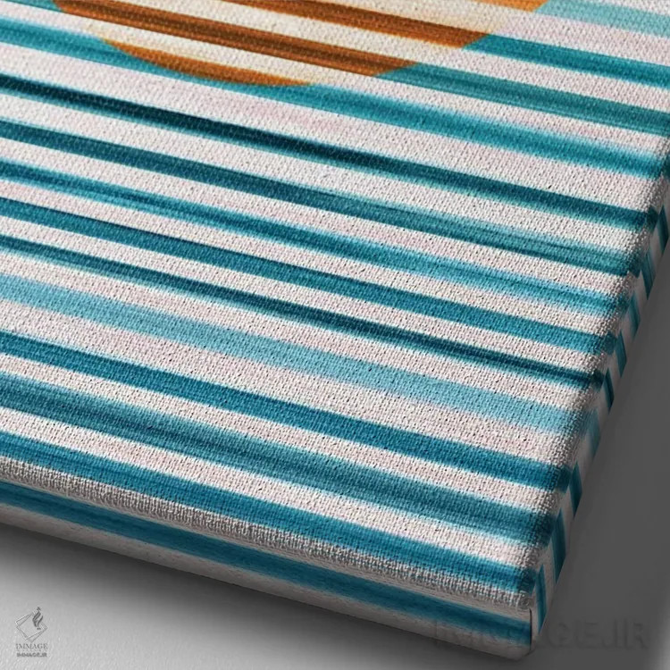 تابلو مینیمال غروب هندسی مینیمال اثر مدرن تروپیکال - نمای نزدیک بافت بوم