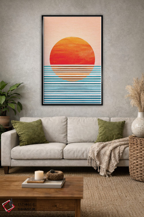 تابلو مینیمال غروب هندسی مینیمال اثر مدرن تروپیکال - D2B