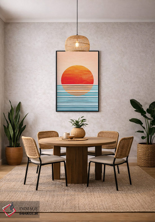 تابلو مینیمال غروب هندسی مینیمال اثر مدرن تروپیکال - D5B
