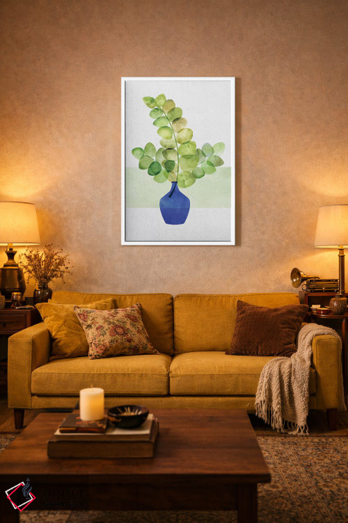 تابلو مینیمال مطالعه اوکالیپتوس اثر مدرن تروپیکال - D3W