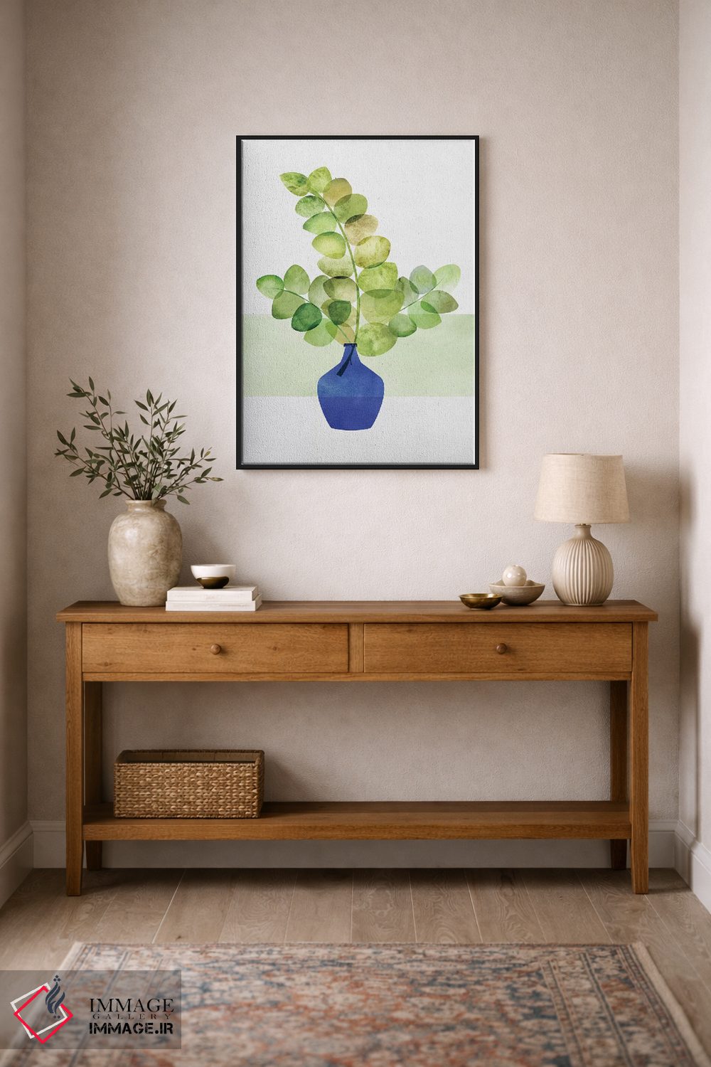 تابلو مینیمال مطالعه اوکالیپتوس اثر مدرن تروپیکال - D2B