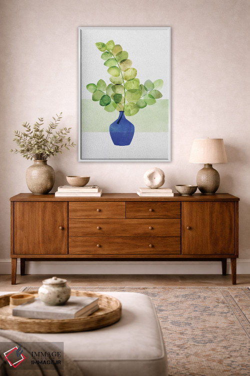 تابلو مینیمال مطالعه اوکالیپتوس اثر مدرن تروپیکال - D4W