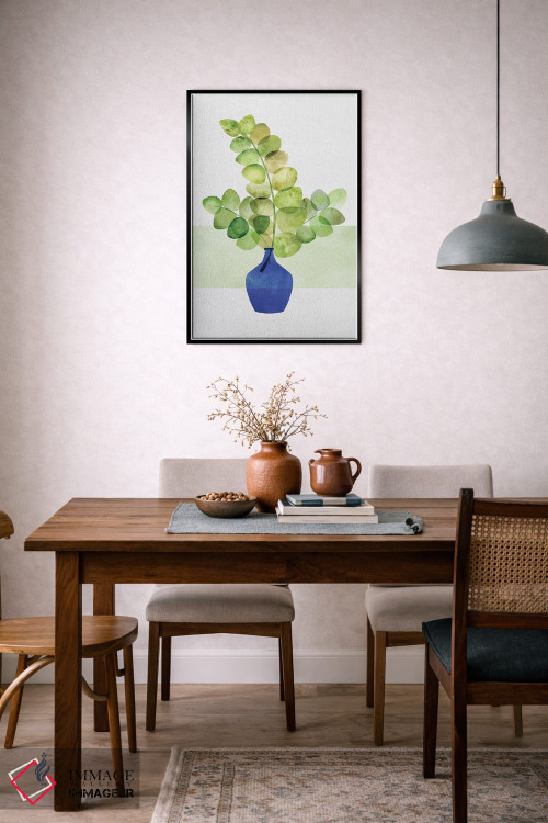 تابلو مینیمال مطالعه اوکالیپتوس اثر مدرن تروپیکال - D6B