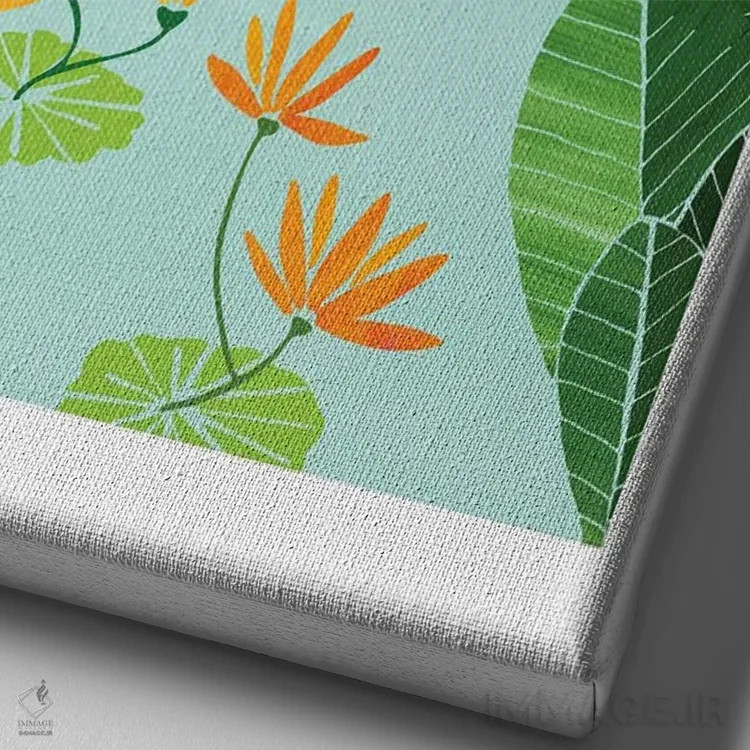 تابلو مدرن طلوع باغ گرمسیری اثر مدرن تروپیکال - نمای نزدیک بافت بوم