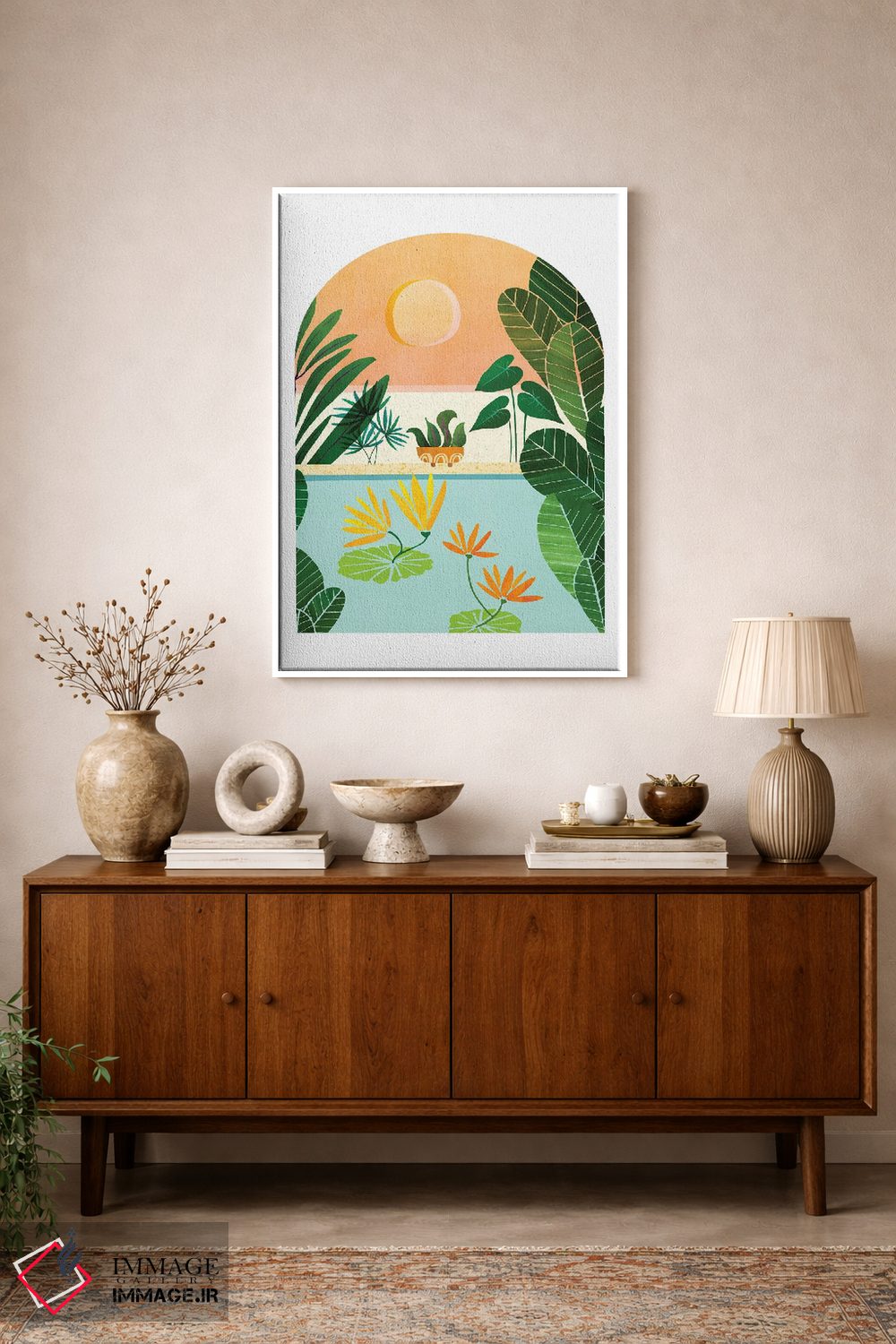 تابلو مدرن طلوع باغ گرمسیری اثر مدرن تروپیکال - D2W