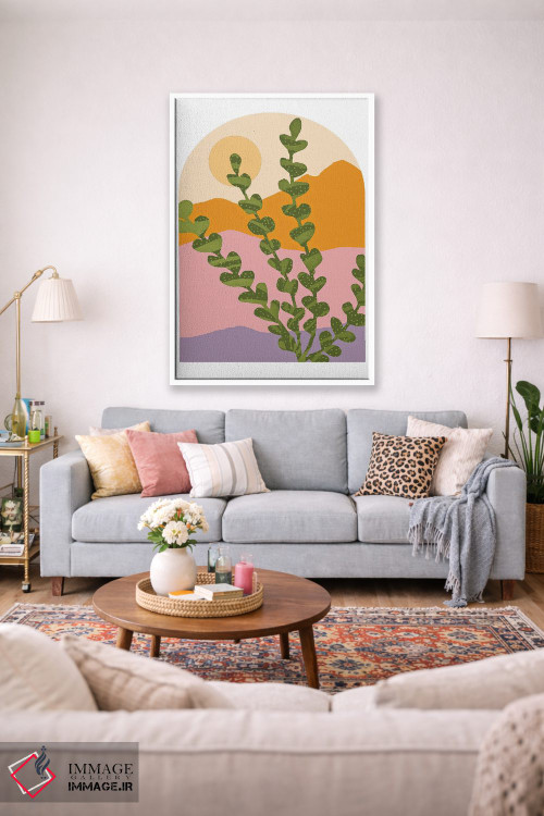 تابلو مینیمال کوه های عصر تابستان اثر مدرن تروپیکال - D1W