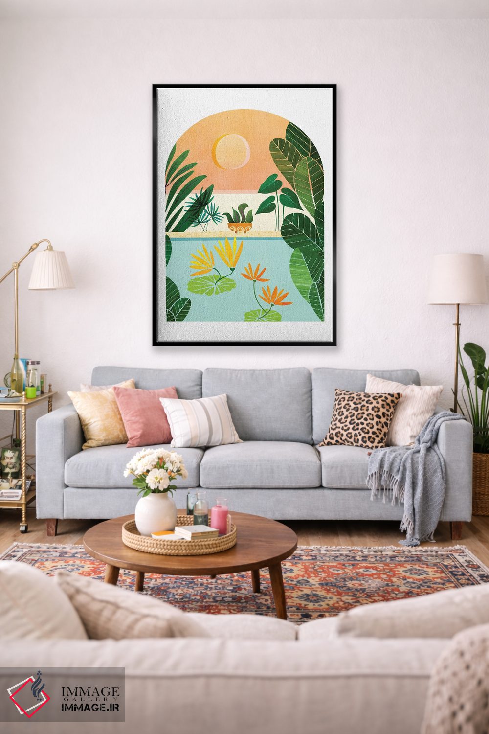 تابلو مدرن طلوع باغ گرمسیری اثر مدرن تروپیکال - D3B