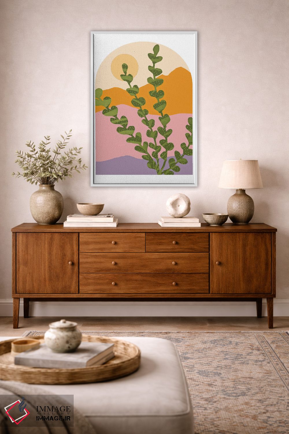 تابلو مینیمال کوه های عصر تابستان اثر مدرن تروپیکال - D2W