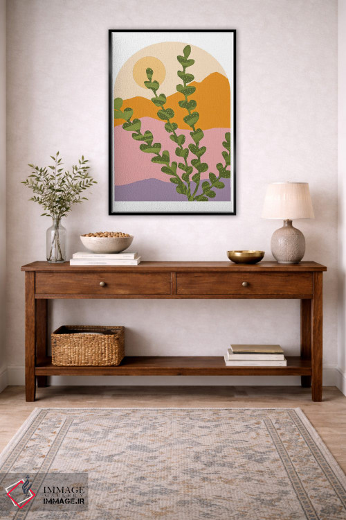 تابلو مینیمال کوه های عصر تابستان اثر مدرن تروپیکال - D4B