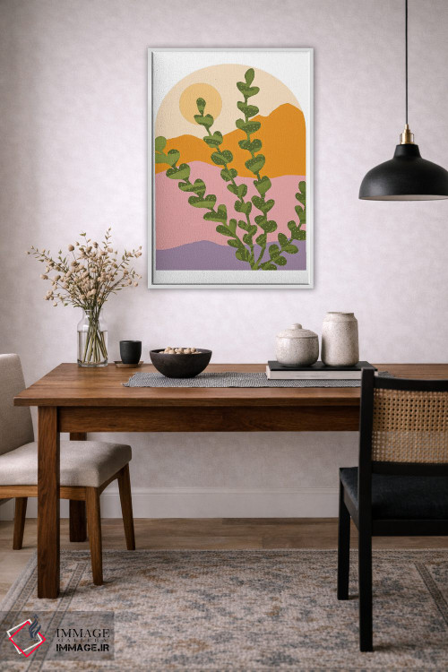 تابلو مینیمال کوه های عصر تابستان اثر مدرن تروپیکال - D3W