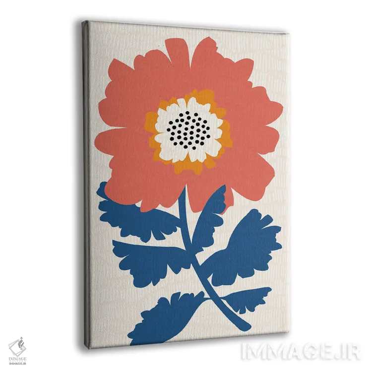 تابلو مینیمال گل های سرخ شاداب اثر مدرن تروپیکال - نمای پرسپکتیو محصول