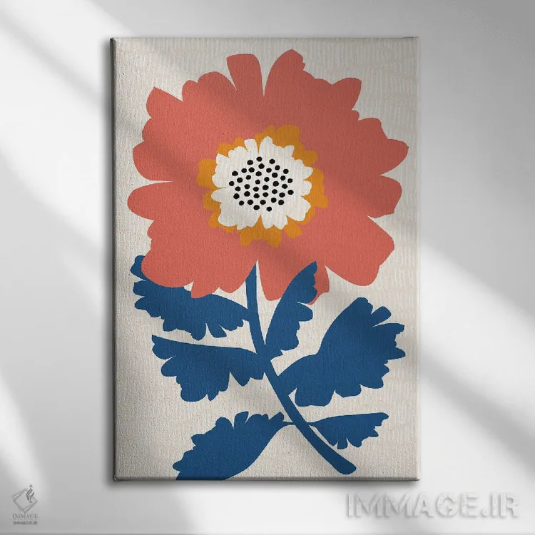 تابلو مینیمال گل های سرخ شاداب اثر مدرن تروپیکال - نمای روبهرو روی دیوار