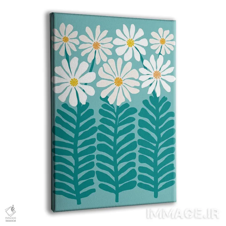 تابلو مینیمال باغ گل ها اثر مدرن تروپیکال - نمای پرسپکتیو محصول