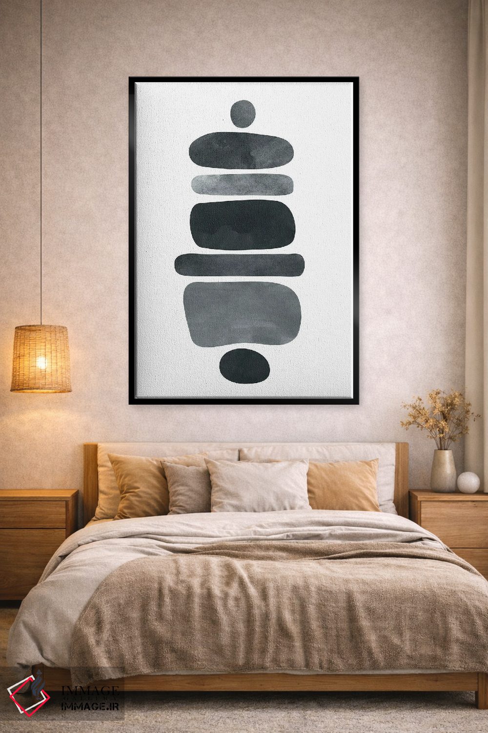 تابلو مینیمال تعادل جسورانه اثر مدرن تروپیکال - D2B