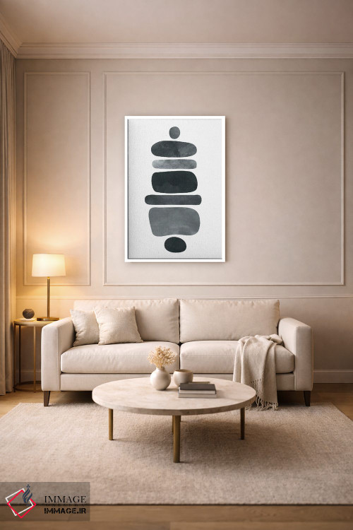 تابلو مینیمال تعادل جسورانه اثر مدرن تروپیکال - D3W