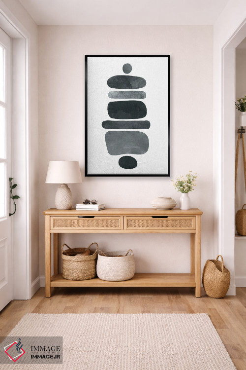 تابلو مینیمال تعادل جسورانه اثر مدرن تروپیکال - D5B