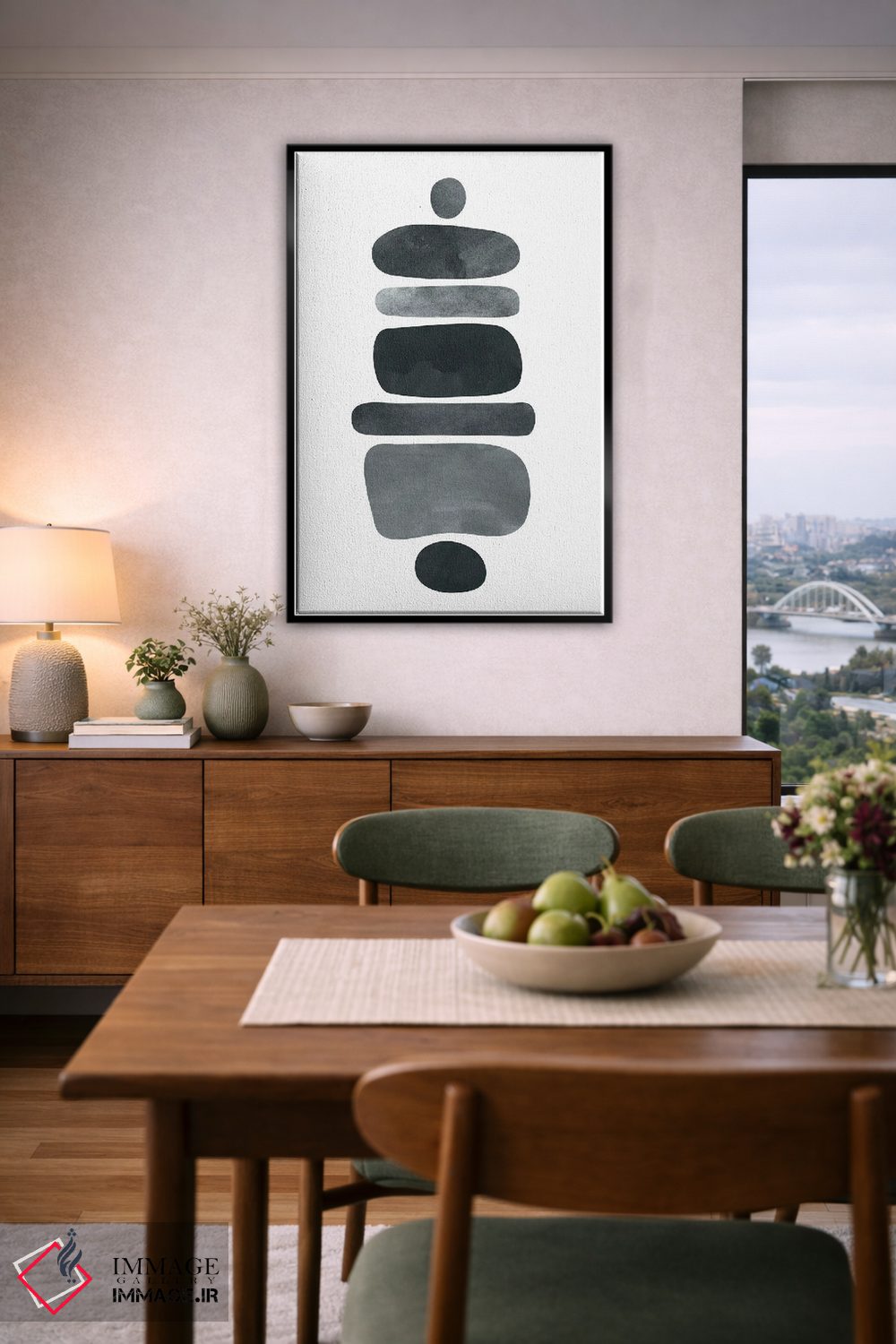 تابلو مینیمال تعادل جسورانه اثر مدرن تروپیکال - D6B