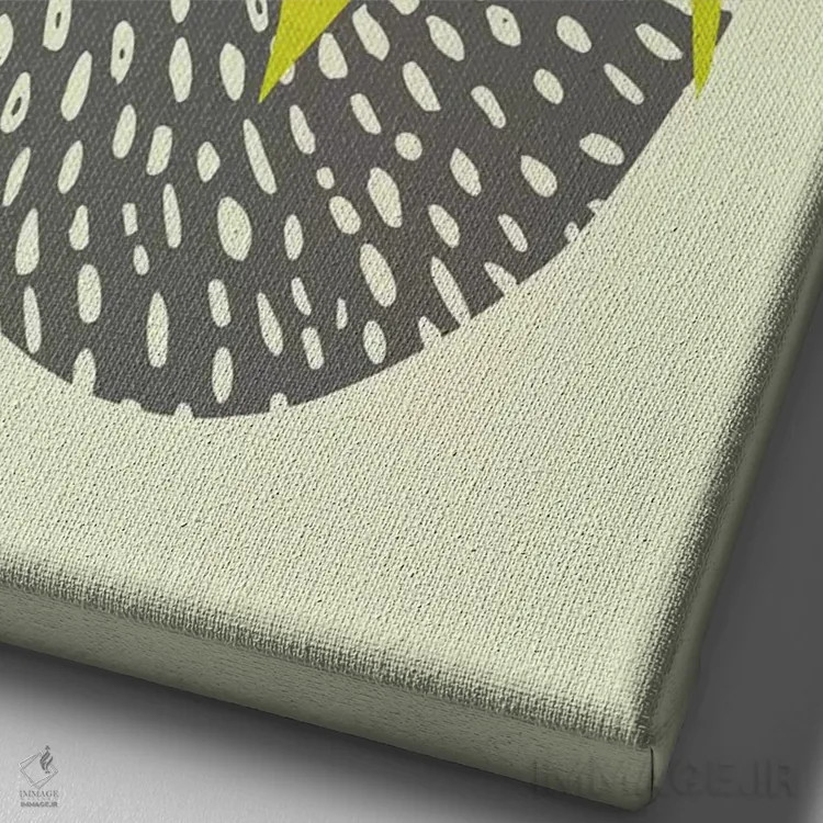 تابلو مینیمال کویر انتزاعی مینیمال اثر مدرن تروپیکال - نمای نزدیک بافت بوم