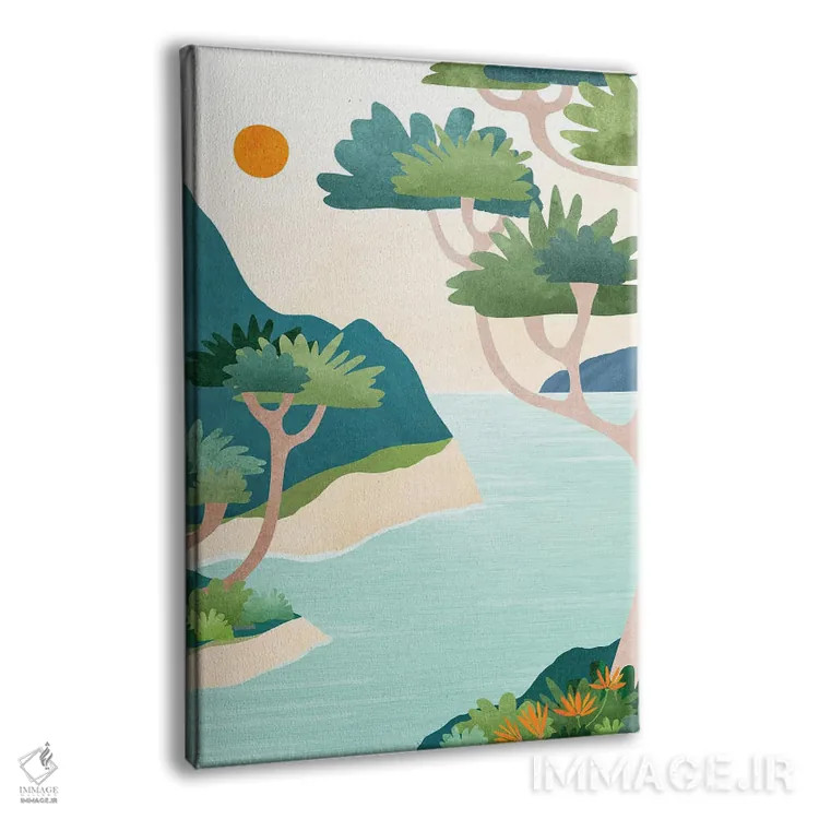 تابلو مینیمال لحظه ای کامل اثر مدرن تروپیکال - نمای پرسپکتیو محصول