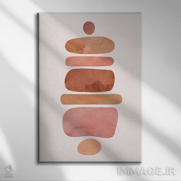 تابلو مینیمال توده سنگی عشق اثر مدرن تروپیکال - نمای روبهرو روی دیوار