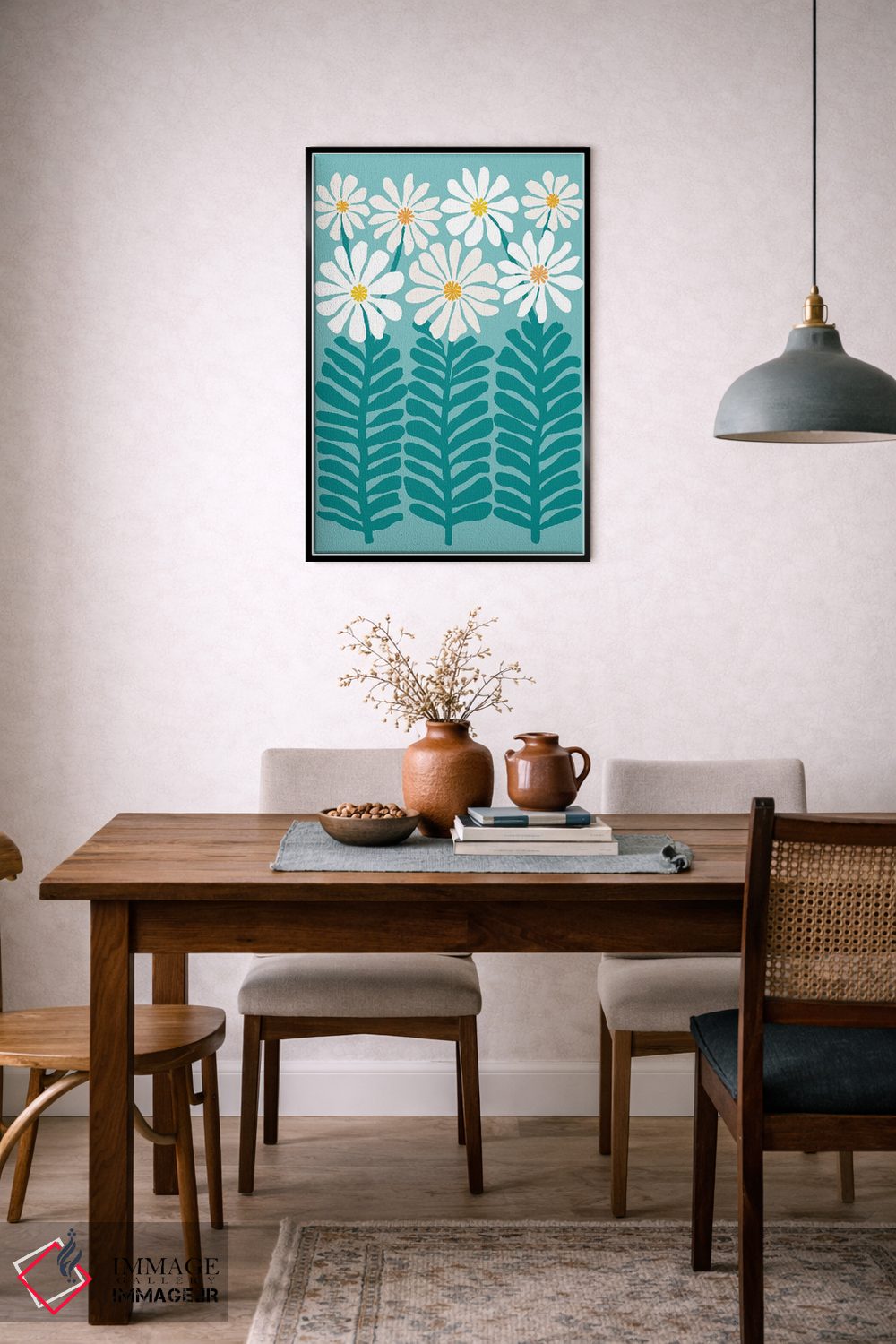 تابلو مینیمال باغ گل ها اثر مدرن تروپیکال - D6B