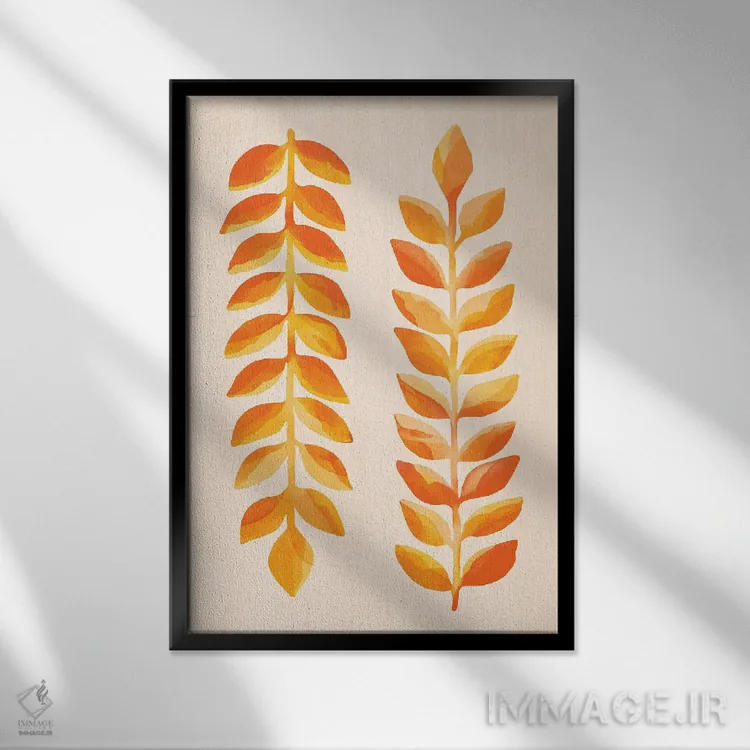 تابلو مینیمال جشنواره مناطق گرمسیری اثر مدرن تروپیکال - نمای قابدار مشکی
