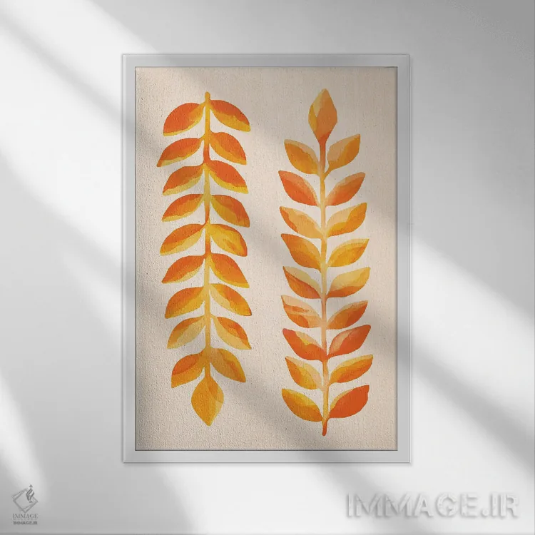 تابلو مینیمال جشنواره مناطق گرمسیری اثر مدرن تروپیکال - نمای قابدار سفید