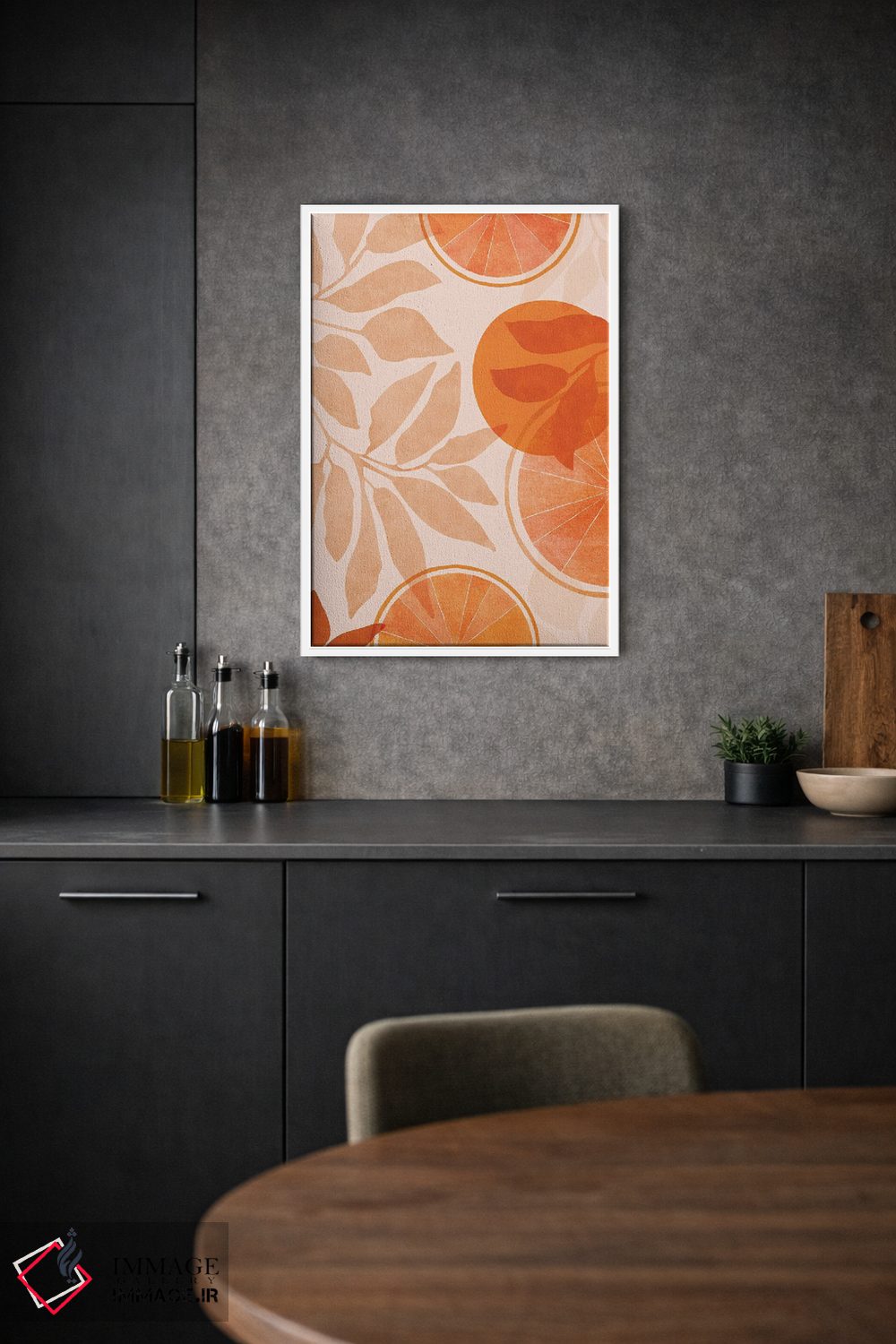 تابلو مینیمال کلاژ مرکبات اثر مدرن تروپیکال - D1W