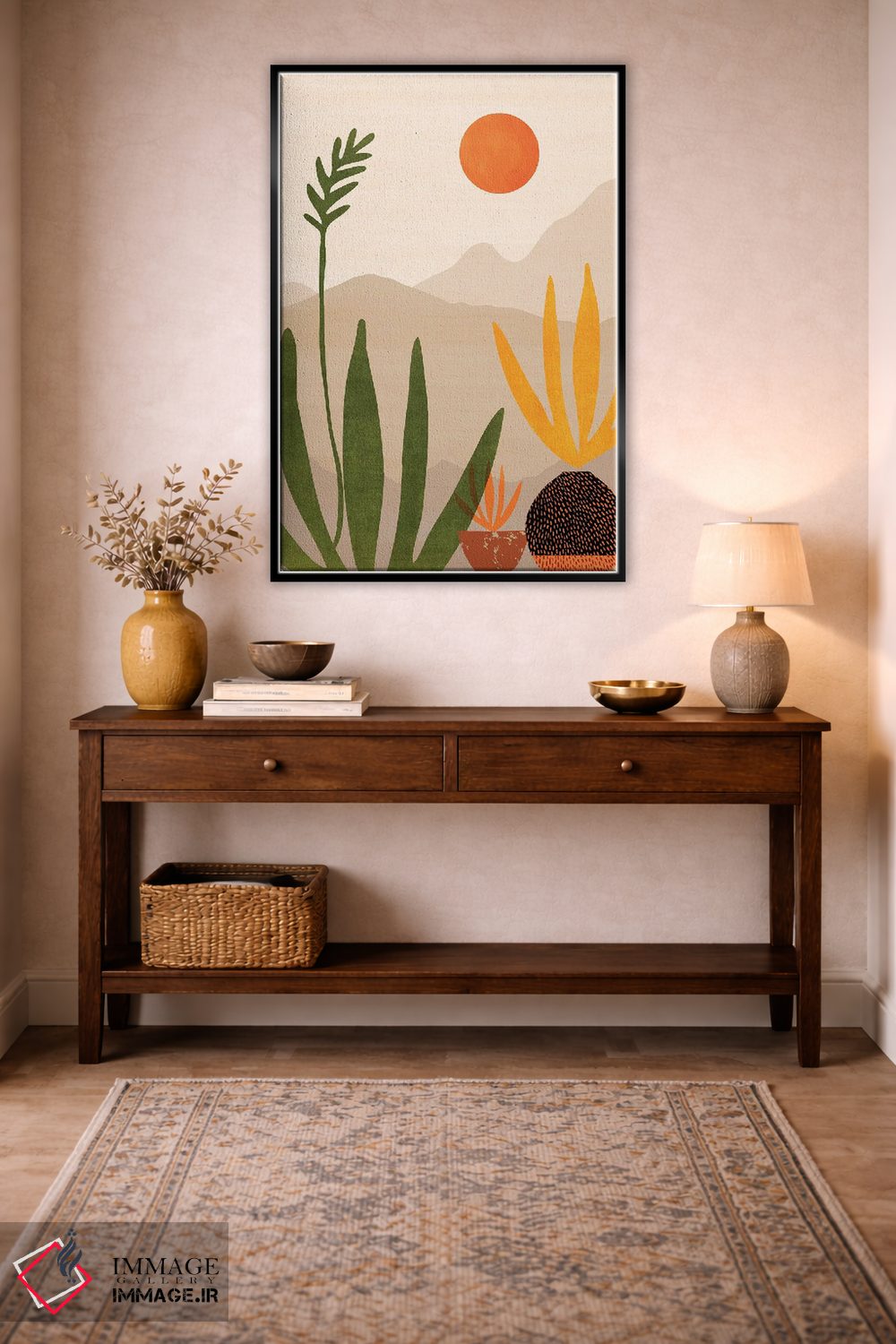 تابلو دکوراتیو تماشای غروب اثر مدرن تروپیکال - D4B