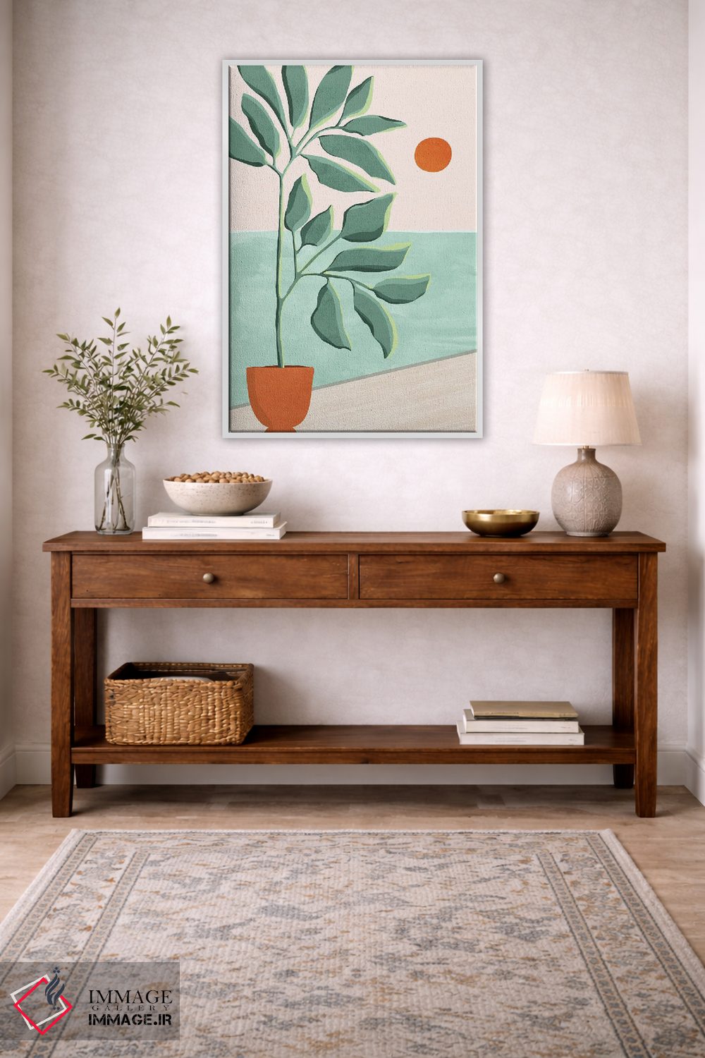 تابلو دکوراتیو غروب در ویلای ساحلی I اثر مدرن تروپیکال - D2W