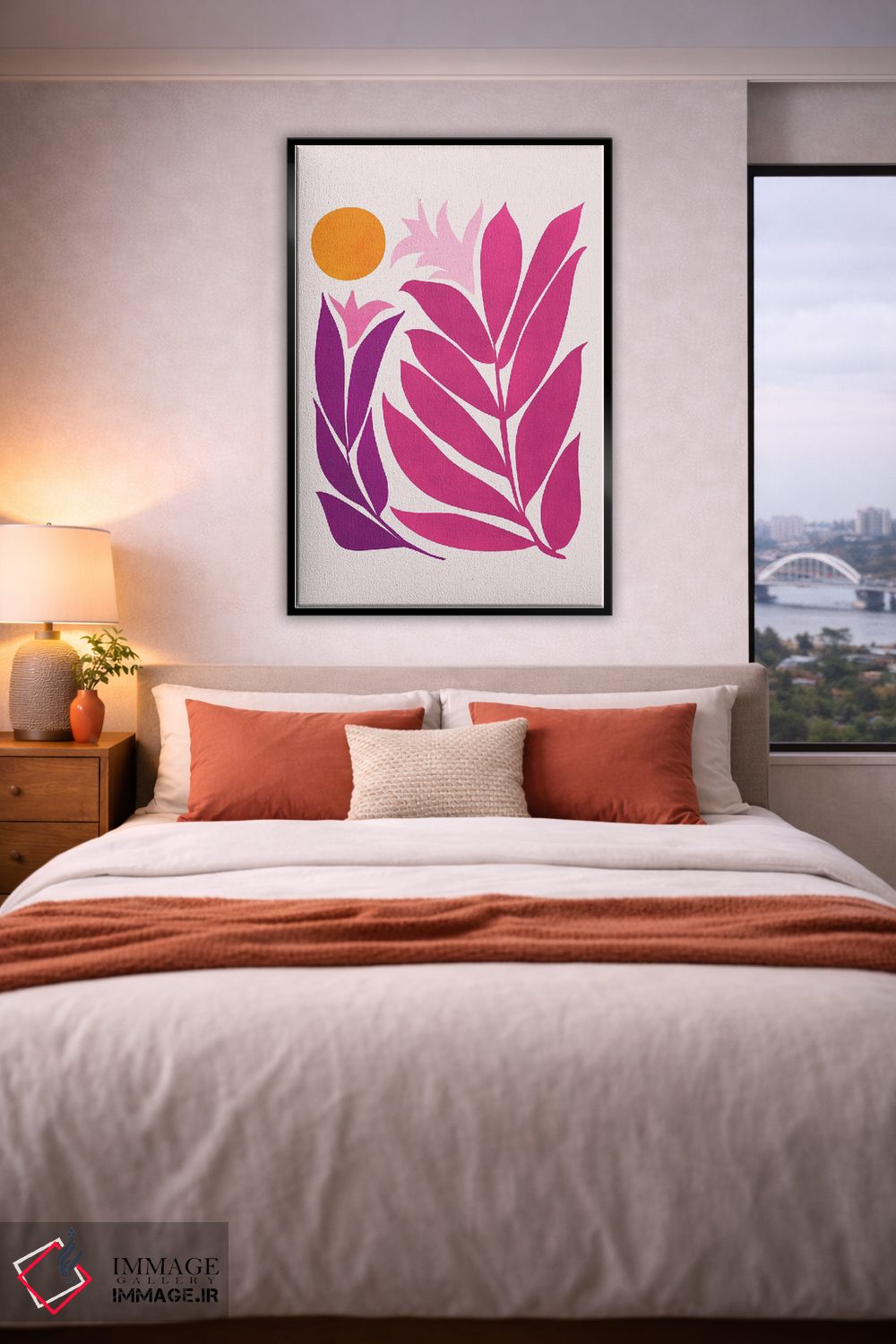 تابلو مینیمال غروب خورشیدی انقلاب اثر مدرن تروپیکال - D4B