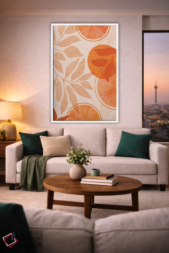 تابلو مینیمال کلاژ مرکبات اثر مدرن تروپیکال - D2W