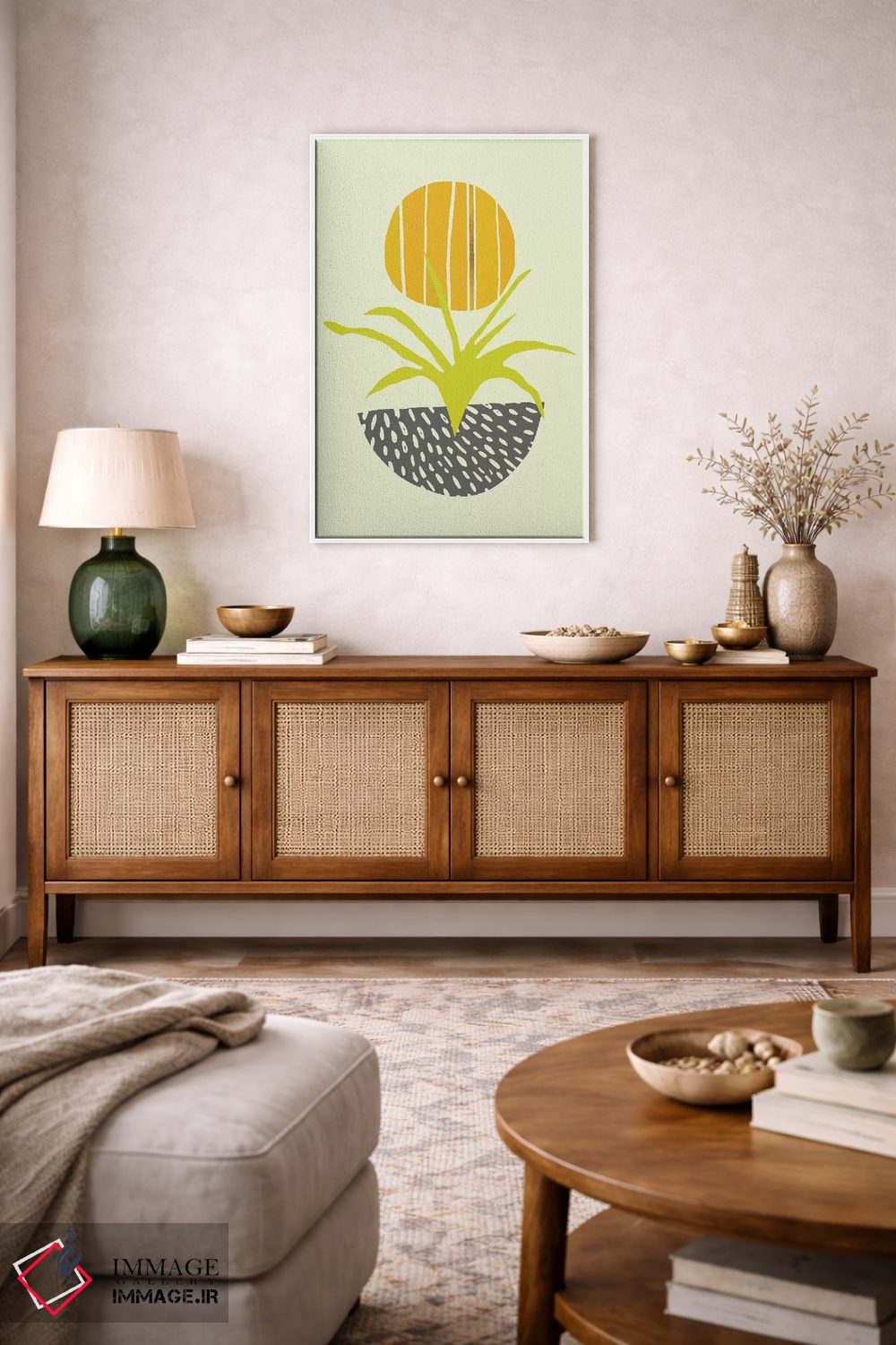 تابلو مینیمال کویر انتزاعی مینیمال اثر مدرن تروپیکال - D3W