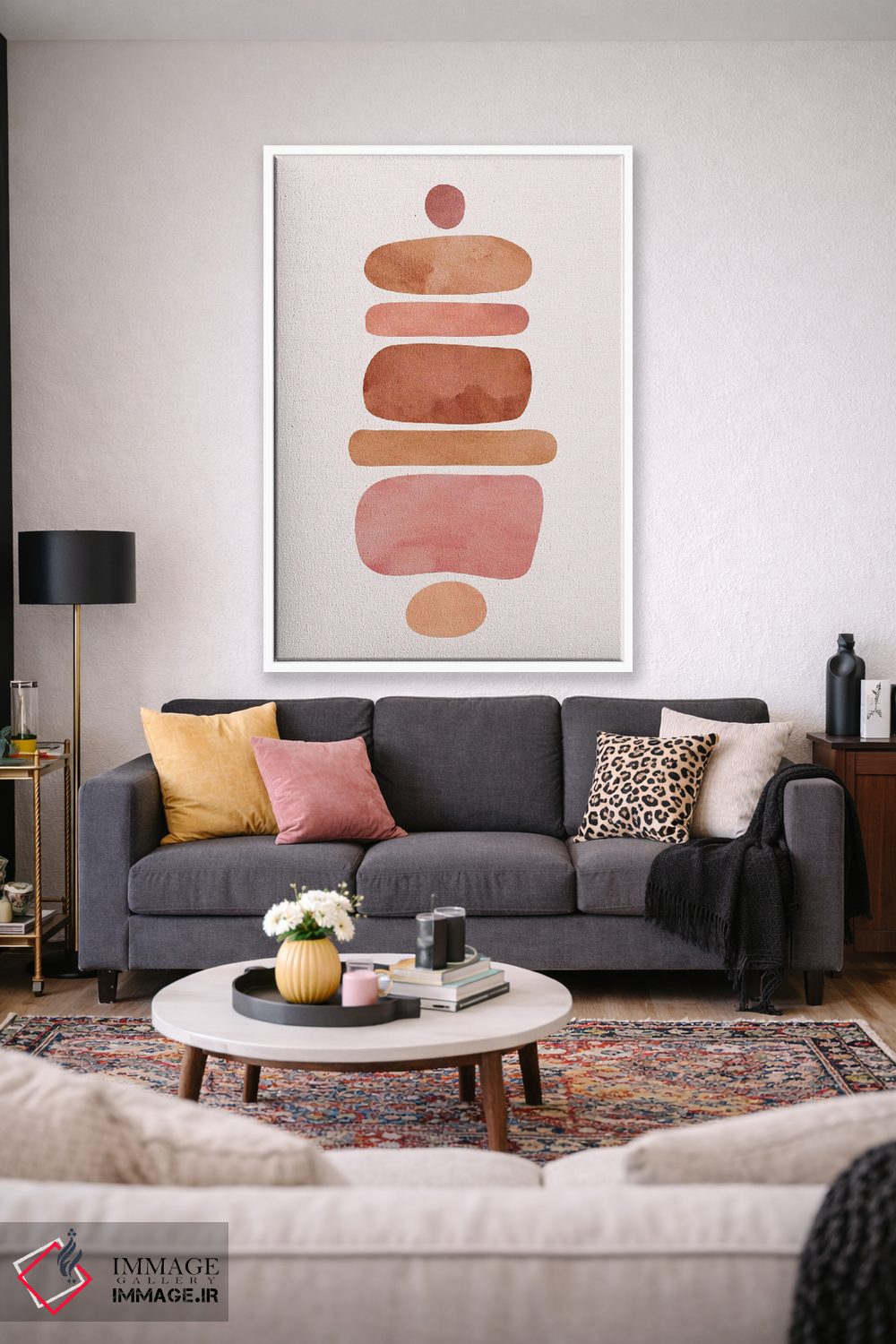 تابلو مینیمال توده سنگی عشق اثر مدرن تروپیکال - D1W