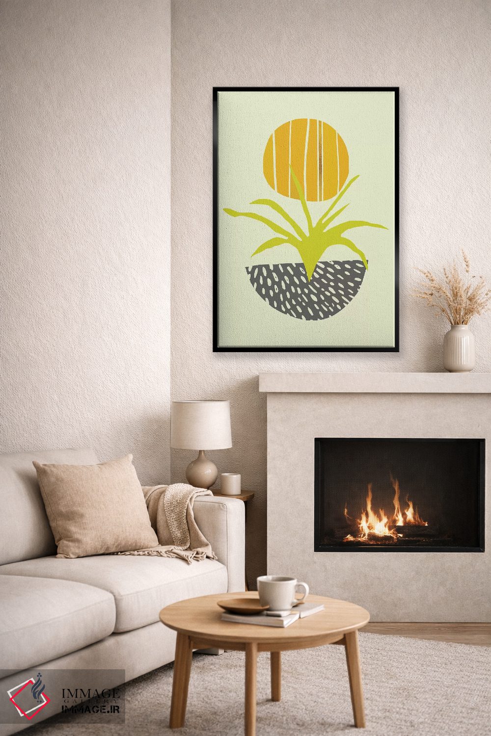 تابلو مینیمال کویر انتزاعی مینیمال اثر مدرن تروپیکال - D6B