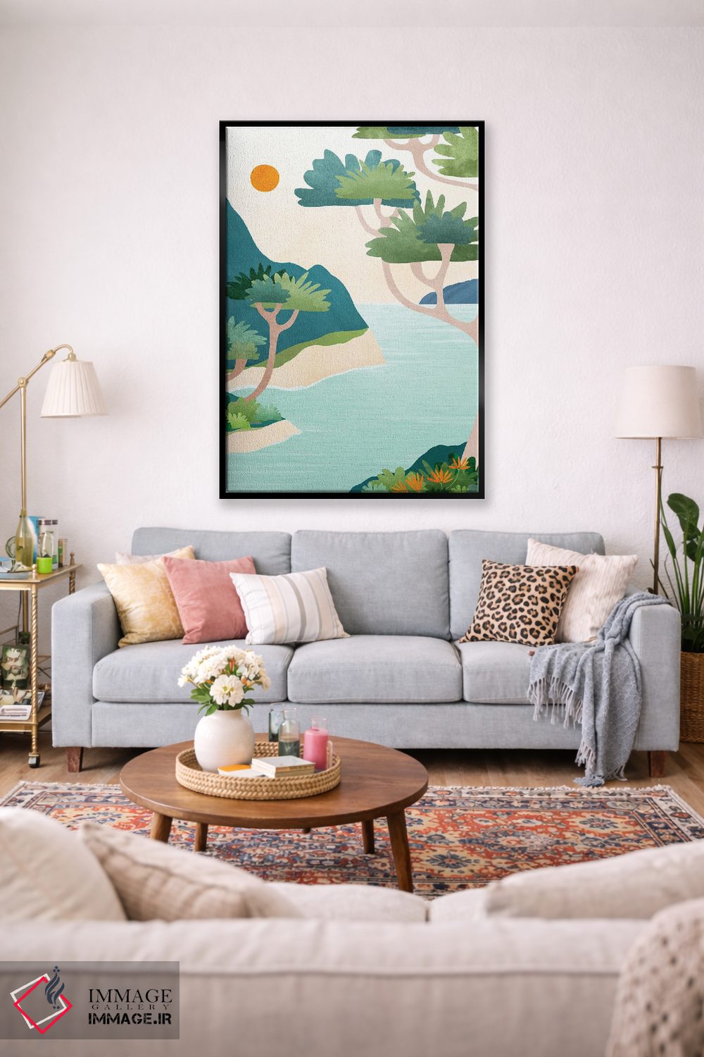 تابلو مینیمال لحظه ای کامل اثر مدرن تروپیکال - D1B