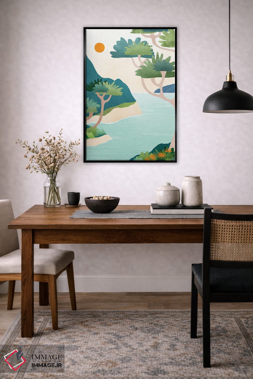 تابلو مینیمال لحظه ای کامل اثر مدرن تروپیکال - D4B