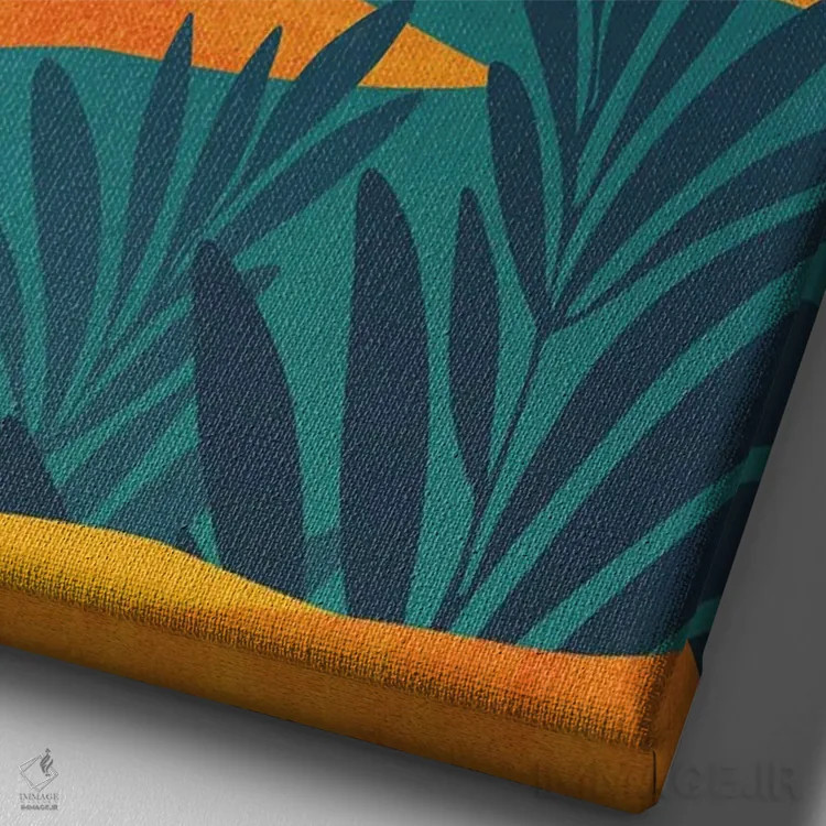 تابلو مدرن طلوع ماه در دره اثر مدرن تروپیکال - نمای نزدیک بافت بوم