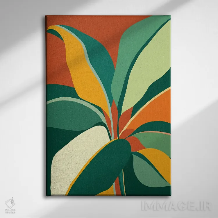 تابلو دکوراتیو گیاه کابوی اثر مدرن تروپیکال - نمای روبهرو روی دیوار
