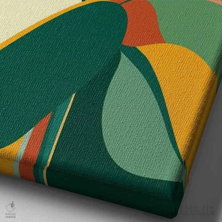 تابلو دکوراتیو گیاه کابوی اثر مدرن تروپیکال - نمای نزدیک بافت بوم