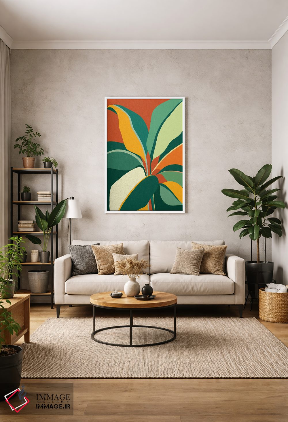 تابلو دکوراتیو گیاه کابوی اثر مدرن تروپیکال - D1W