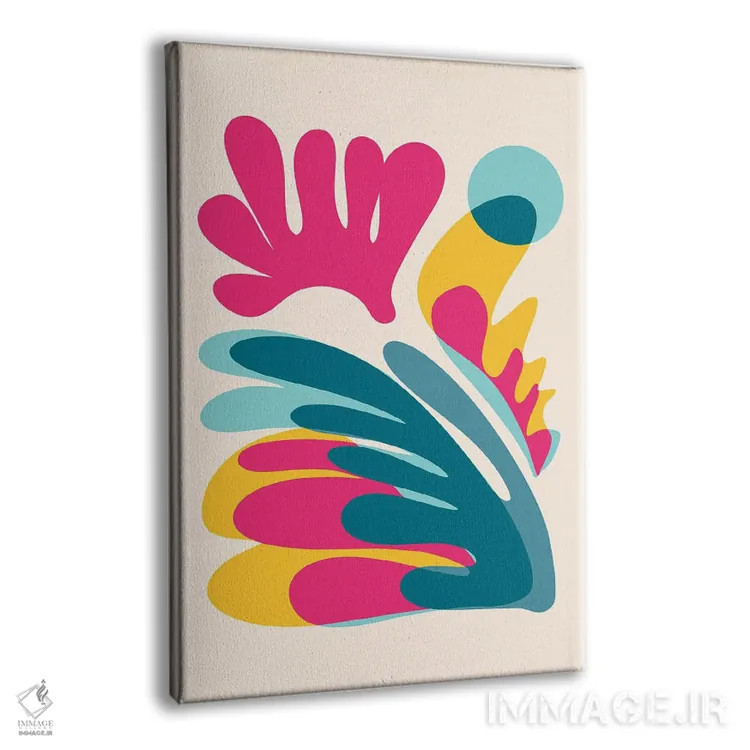 تابلو انتزاعی پاشیدن اثر مدرن تروپیکال - نمای پرسپکتیو محصول