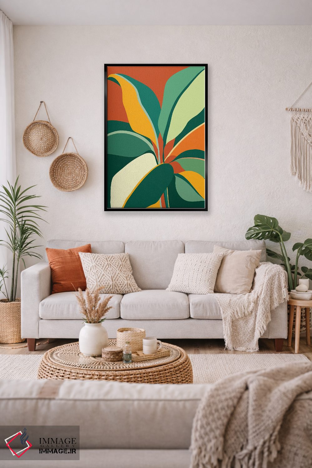 تابلو دکوراتیو گیاه کابوی اثر مدرن تروپیکال - D4B