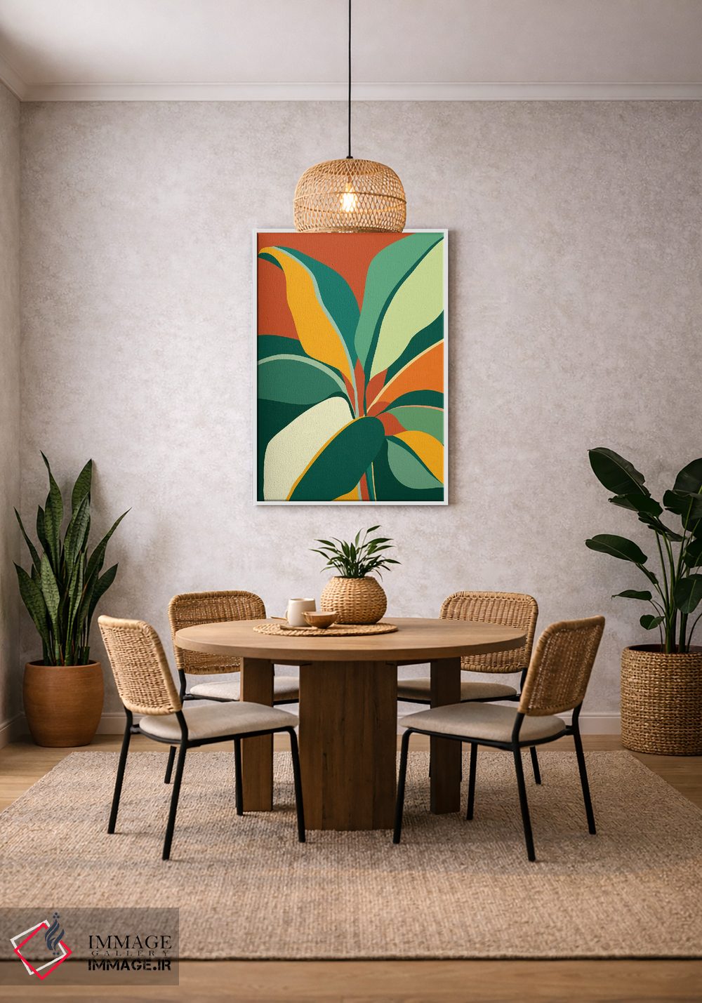 تابلو دکوراتیو گیاه کابوی اثر مدرن تروپیکال - D3W