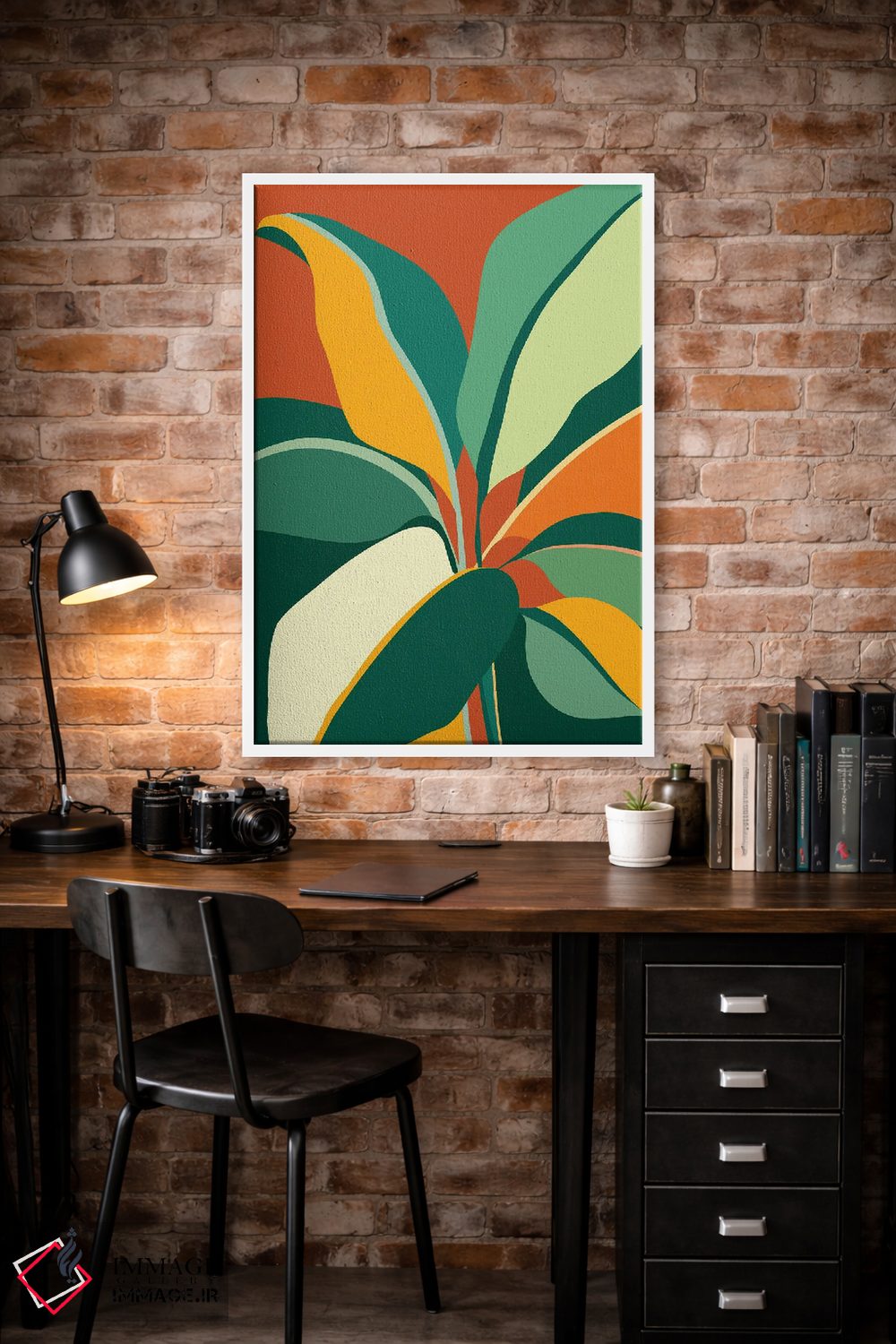 تابلو دکوراتیو گیاه کابوی اثر مدرن تروپیکال - D2W