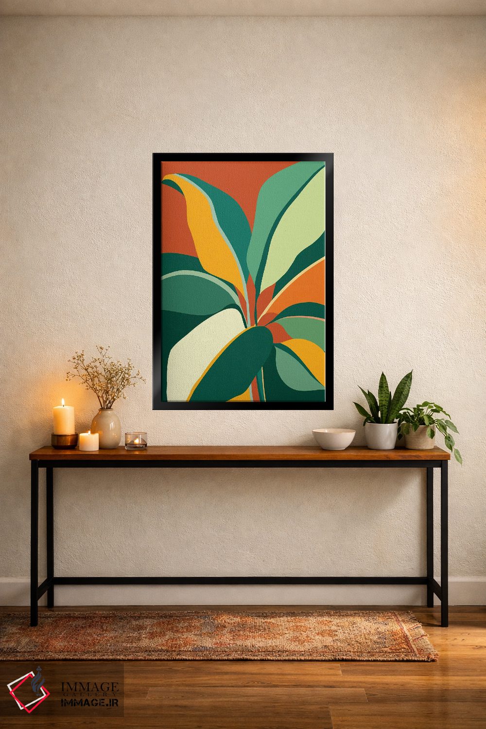 تابلو دکوراتیو گیاه کابوی اثر مدرن تروپیکال - D6B