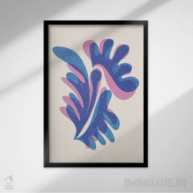 تابلو انتزاعی ریزوگراف ملکه پروانه ها اثر مدرن تروپیکال - نمای قابدار مشکی