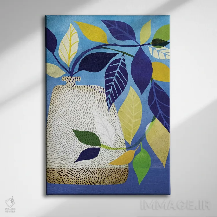 تابلو دکوراتیو پیچک و آسمان آبی I اثر مدرن تروپیکال - نمای روبهرو روی دیوار