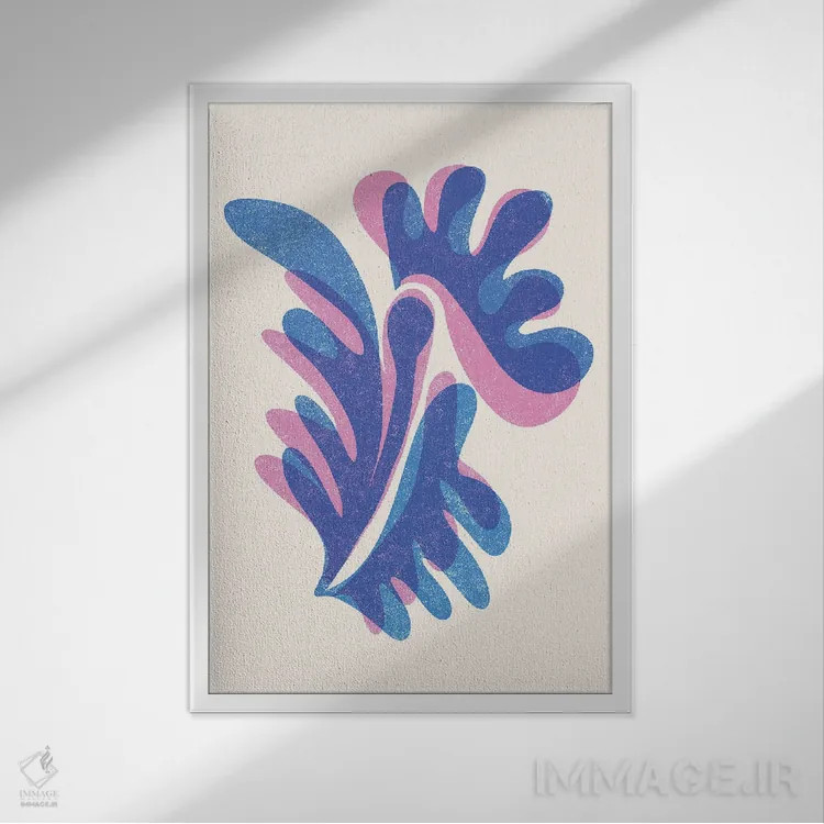 تابلو انتزاعی ریزوگراف ملکه پروانه ها اثر مدرن تروپیکال - نمای قابدار سفید